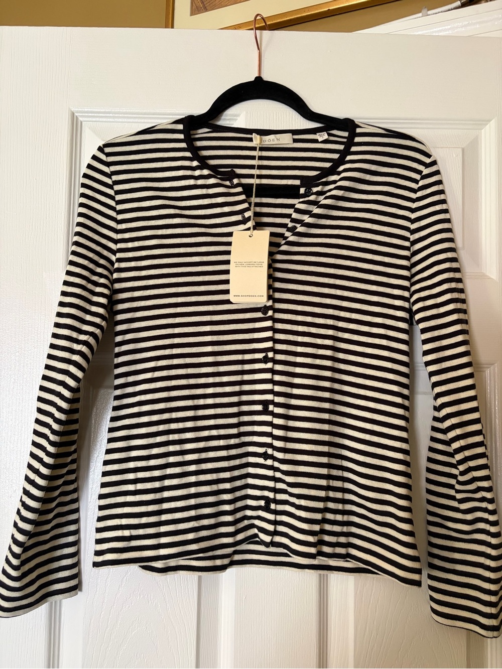 Doen Amelie Black and White Striped Tee